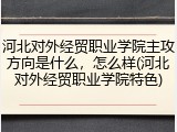 河北对外经贸职业学院主攻方向是什么，怎么样(河北对外经贸职业学院特色)
