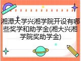 湘潭大学兴湘学院开设有哪些奖学和助学金(湘大兴湘学院奖助学金)