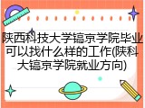 陕西科技大学镐京学院毕业可以找什么样的工作(陕科大镐京学院就业方向)