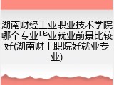 湖南财经工业职业技术学院哪个专业毕业就业前景比较好(湖南财工职院好就业专业)