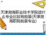天津渤海职业技术学院读什么专业比较有前景(天津渤海职院前景专业)