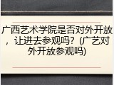 广西艺术学院是否对外开放，让进去参观吗？(广艺对外开放参观吗)