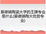 景德镇陶瓷大学的王牌专业是什么(景德镇陶大优势专业)