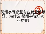 衢州学院哪些专业就业前景好，为什么(衢州学院好就业专业)