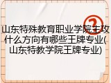 山东特殊教育职业学院主攻什么方向有哪些王牌专业(山东特教学院王牌专业)