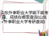 山东外事职业大学能不能考研，成绩在哪里查询(山东外事职业大学考研查询)