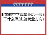 山东航空学院毕业后一般能干什么呢(山航就业方向)