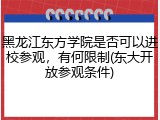 黑龙江东方学院是否可以进校参观，有何限制(东大开放参观条件)