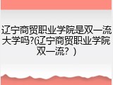 辽宁商贸职业学院是双一流大学吗?(辽宁商贸职业学院双一流？)