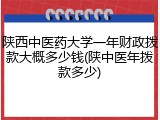陕西中医药大学一年财政拨款大概多少钱(陕中医年拨款多少)