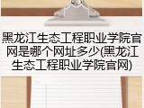 黑龙江生态工程职业学院官网是哪个网址多少(黑龙江生态工程职业学院官网)