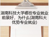 湖南科技大学哪些专业就业前景好，为什么(湖南科大优势专业就业)