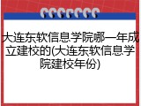 大连东软信息学院哪一年成立建校的(大连东软信息学院建校年份)