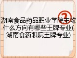 湖南食品药品职业学院主攻什么方向有哪些王牌专业(湖南食药职院王牌专业)