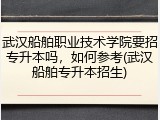 武汉船舶职业技术学院要招专升本吗，如何参考(武汉船舶专升本招生)