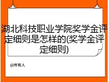 湖北科技职业学院奖学金评定细则是怎样的(奖学金评定细则)