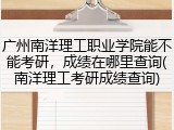 广州南洋理工职业学院能不能考研，成绩在哪里查询(南洋理工考研成绩查询)