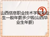 山西信息职业技术学院毕业生一般年薪多少钱(山西毕业生年薪)