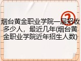 烟台黄金职业学院一届招收多少人，最近几年(烟台黄金职业学院近年招生人数)