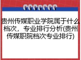 贵州传媒职业学院属于什么档次，专业排行分析(贵州传媒职院档次专业排行)