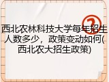 西北农林科技大学每年招生人数多少，政策变动如何(西北农大招生政策)