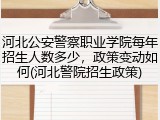 河北公安警察职业学院每年招生人数多少，政策变动如何(河北警院招生政策)