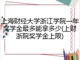 上海财经大学浙江学院一年奖学金最多能拿多少(上财浙院奖学金上限)