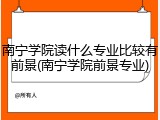 南宁学院读什么专业比较有前景(南宁学院前景专业)