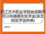 浙江艺术职业学院就读期间可以申请哪些奖学金(浙艺院奖学金种类)