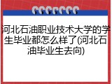 河北石油职业技术大学的学生毕业都怎么样了(河北石油毕业生去向)