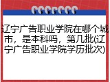 辽宁广告职业学院在哪个城市，是本科吗，第几批(辽宁广告职业学院学历批次)