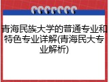 青海民族大学的普通专业和特色专业详解(青海民大专业解析)