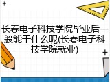长春电子科技学院毕业后一般能干什么呢(长春电子科技学院就业)