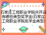 石家庄工商职业学院共开设有哪些类型奖学金(石家庄工商职业学院奖学金类型)
