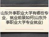 山东外事职业大学有哪些专业，就业前景如何(山东外事职业大学专业就业)