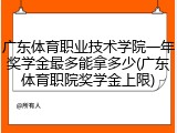 广东体育职业技术学院一年奖学金最多能拿多少(广东体育职院奖学金上限)