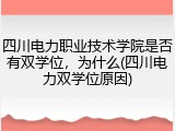 四川电力职业技术学院是否有双学位，为什么(四川电力双学位原因)