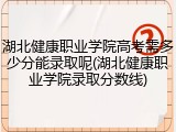 湖北健康职业学院高考需多少分能录取呢(湖北健康职业学院录取分数线)