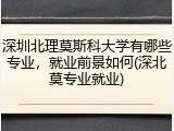 深圳北理莫斯科大学有哪些专业，就业前景如何(深北莫专业就业)