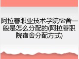 阿拉善职业技术学院宿舍一般是怎么分配的(阿拉善职院宿舍分配方式)
