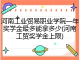 河南工业贸易职业学院一年奖学金最多能拿多少(河南工贸奖学金上限)