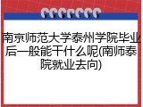 南京师范大学泰州学院毕业后一般能干什么呢(南师泰院就业去向)