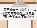 中国石油大学（华东）主攻什么方向有哪些王牌专业(石油大学华东王牌专业)