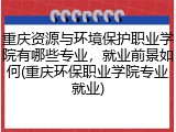 重庆资源与环境保护职业学院有哪些专业，就业前景如何(重庆环保职业学院专业就业)