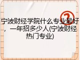 宁波财经学院什么专业最好，一年招多少人(宁波财经热门专业)