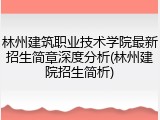 林州建筑职业技术学院最新招生简章深度分析(林州建院招生简析)