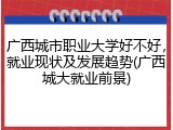 广西城市职业大学好不好，就业现状及发展趋势(广西城大就业前景)