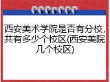 西安美术学院是否有分校，共有多少个校区(西安美院几个校区)