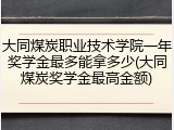 大同煤炭职业技术学院一年奖学金最多能拿多少(大同煤炭奖学金最高金额)