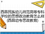 西昌民族幼儿师范高等专科学校的思想政治教育怎么样(西昌幼专思政教育)
